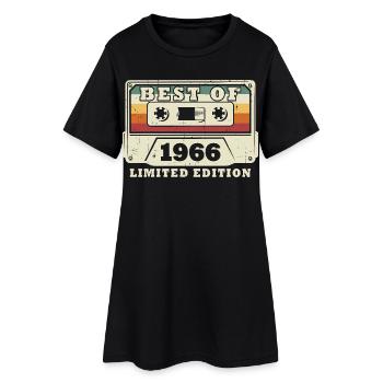 Vintage 1966 Jahrgang geboren Retro Geburtstag - Frauen T-Shirt-Kleid - Schwarz - Vorne