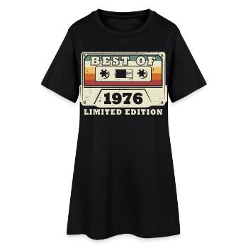 Millésime 1976 Vintage Born Rétro Anniversaire - Robe T-shirt Femme - noir - Devant