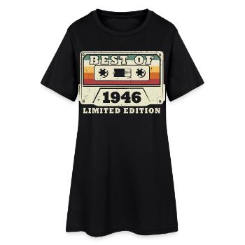 Anniversaire rétro vintage 1946 Vintage Né rétro - Robe T-shirt Femme - noir - Devant