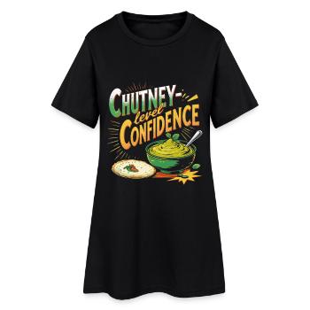 Tamil Tamilisch Sri Lanka Chutney Level Confidence - Frauen T-Shirt-Kleid - Schwarz - Vorne