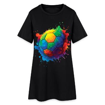 Ballon de Football Color Splash Multicolore - Robe T-shirt Femme - noir - Devant