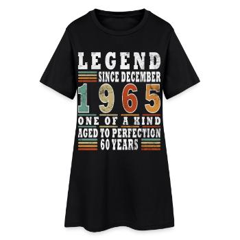 Cadeau d’anniversaire de décembre 1965 - Robe T-shirt Femme - noir - Devant