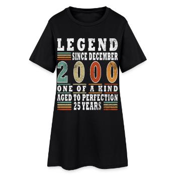 25ème Anniversaire Légende Décembre Année 2000 - Robe T-shirt Femme - noir - Devant