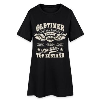Oldtimer Modell 1986 | Geburtstag Geschenk - Frauen T-Shirt-Kleid - Schwarz - Vorne