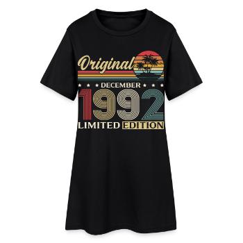 33e anniversaire Original Décembre Né en 1992 - Robe T-shirt Femme - noir - Devant