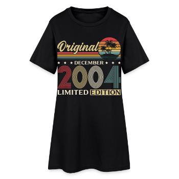21. Geburtstag Original Dezember Jahrgang 2004 - Frauen T-Shirt-Kleid - Schwarz - Vorne