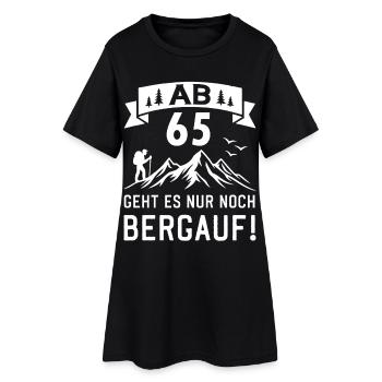 Ab 65 Geht Es Nur noch Bergauf 65 Jahre Geburtstag - Frauen T-Shirt-Kleid - Schwarz - Vorne