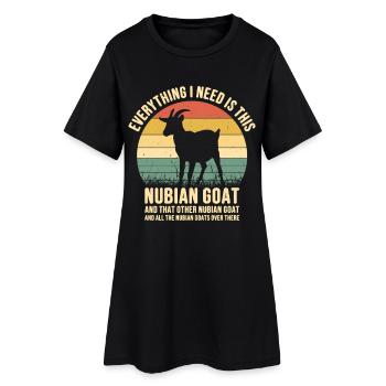 Propriétaire de chèvre nubienne Peluche en peluche en peluche en bouc - Robe T-shirt Femme - noir - Devant