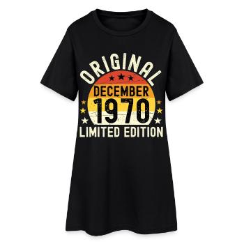 Anniversaire Décembre 1970 Original Vintage Cadeau - Robe T-shirt Femme - noir - Devant