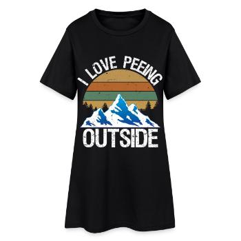 I Love Peeing Outside Camping Hiking - Robe T-shirt Femme - noir - Devant
