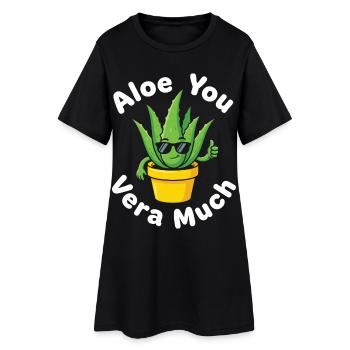 Aloe You Vera Beaucoup de cactus succulent jeu de mots - Robe T-shirt Femme - noir - Devant