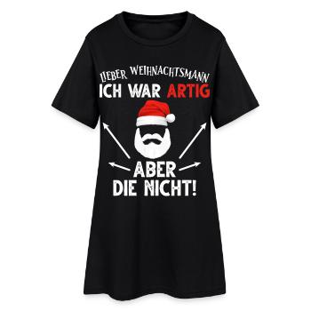 Cher Père Noël, j’étais bien élevé, mais eux non - Robe T-shirt Femme - noir - Devant