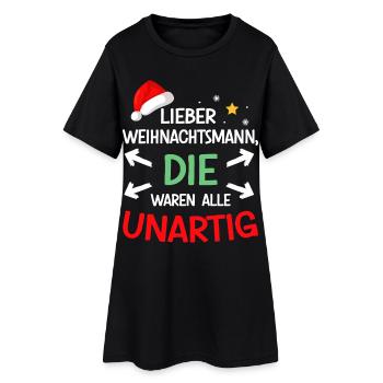 Cher Père Noël était coquin et drôle - Robe T-shirt Femme - noir - Devant