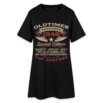 Cadeau du 77e anniversaire Voiture ancienne décembre 1948 - Robe T-shirt Femme - noir - Devant
