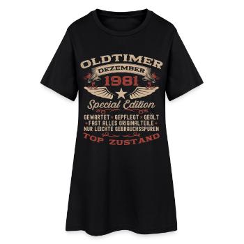 44. Geburtstag Geschenk Oldtimer Dezember 1981 - Frauen T-Shirt-Kleid - Schwarz - Vorne