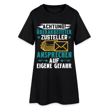 Facteurs ATTENTION PERSONNEL DE LIVRAISON SURCHARGÉ - Robe T-shirt Femme - noir - Devant