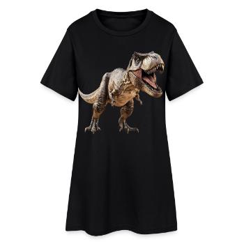 T-Rex Dino Dinosaure - Robe T-shirt Femme - noir - Devant