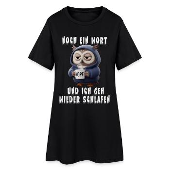 Müde Eule Humor Spruch Für Morgenmuffel Kaffee - Frauen T-Shirt-Kleid - Schwarz - Vorne