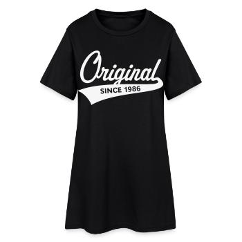 Original Since 1986 (Geburtsjahr, Geburtstag / W) - Frauen T-Shirt-Kleid - Schwarz - Vorne