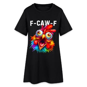 F-Caw-F Humour drôle de poulet - Robe T-shirt Femme - noir - Devant