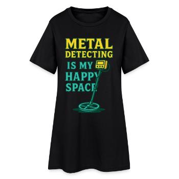 Metallerkennung ist meine fröhliche Weltraum-Enthusiasten-Stimmung - Frauen T-Shirt-Kleid - Schwarz - Vorne