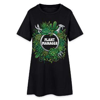 Gestionnaire d’usine drôle Cactus succulent - Robe T-shirt Femme - noir - Devant