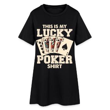 Chemise de cartes de poker porte-bonheur - Robe T-shirt Femme - noir - Devant