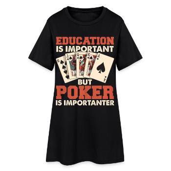 Éducation vs Jeux de cartes de poker Mèmes - Robe T-shirt Femme - noir - Devant