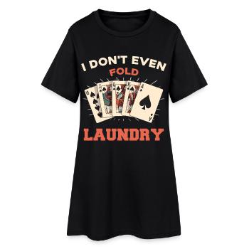 Je ne plie même pas le linge - Robe T-shirt Femme - noir - Devant