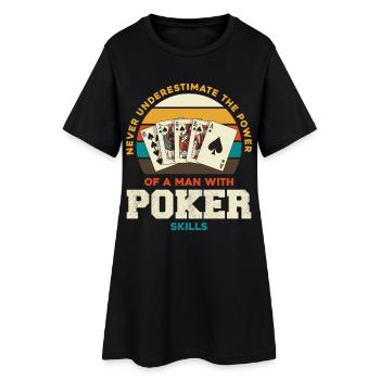 Pouvoir du poker : Homme aux compétences en poker - Robe T-shirt Femme - noir - Devant