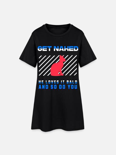 Get Naked Sphynx Cat - Robe T-shirt Femme - noir
