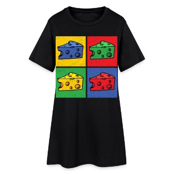 Cheese Pop Art Popart Cheese Piece Cheese Corner - Robe T-shirt Femme - noir - Devant