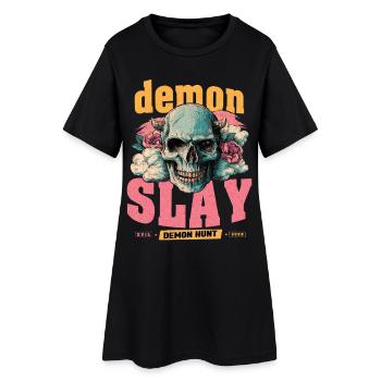 Crâne de Chasseur de Démons - Robe T-shirt Femme - noir - Devant