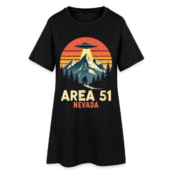 Zone 51 Nevada UFO rencontre Bigfoot - Robe T-shirt Femme - noir - Devant