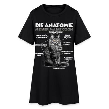 Drôle de Maine Coon T | Anatomie du Maine Coon - Robe T-shirt Femme - noir - Devant