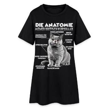 T britannique à cheveux court | Chats britanniques à poil court - Robe T-shirt Femme - noir - Devant