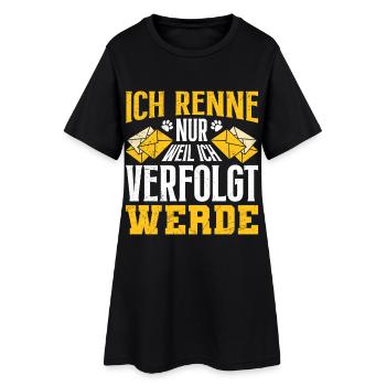 Facteur : JE NE COURS QUE QUAND ON ME SUIT - Robe T-shirt Femme - noir - Devant