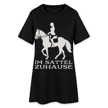Im Sattel Zuhause - Frauen T-Shirt-Kleid - Schwarz - Vorne