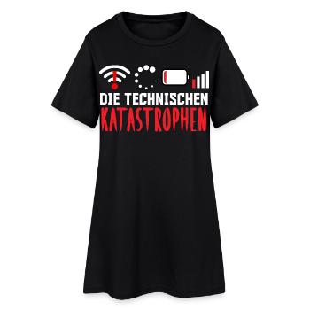 Nerd Computer THE TECHNICAL CATASTROPHES FUNNY - Women’s T-Shirt Dress - black - Front