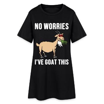  Nubian Goat Keeper Goat Farming Stuffed Animal - Women’s T-Shirt Dress - black - Front