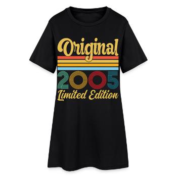 Anniversaire 2005 Original Vintage Rétro Cadeau - Robe T-shirt Femme - noir - Devant