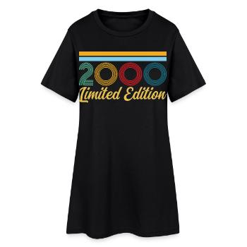 Anniversaire 2000 Né en 2000 Vintage Rétro Cadeau - Robe T-shirt Femme - noir - Devant