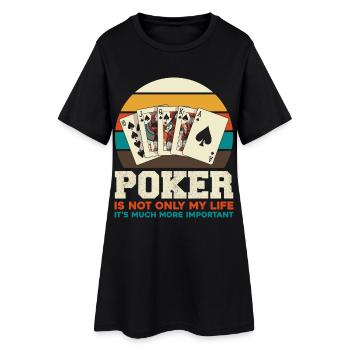 Motif de coucher de soleil du mode de vie au poker - Robe T-shirt Femme - noir - Devant