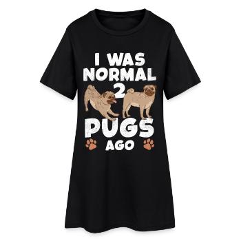 J’étais normal il y a 2 carlins - Robe T-shirt Femme - noir - Devant