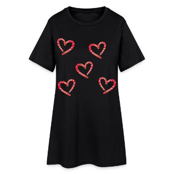 Le cœur façonne l’amour - Robe T-shirt Femme - noir - Devant