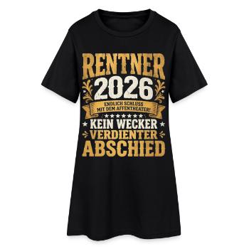 Pensioners 2026: No alarm clock, deserved farewell - Women’s T-Shirt Dress - black - Front