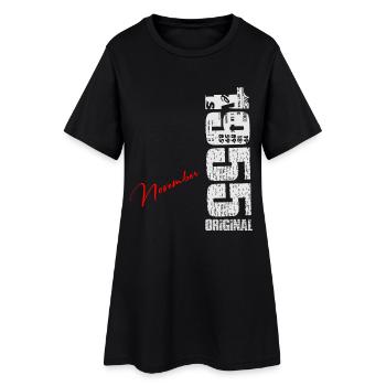 Novembre 1955 Vintage Rétro Anniversaire - Robe T-shirt Femme - noir - Devant