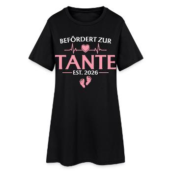 Befördert zur Tante 2026 Babyparty - Frauen T-Shirt-Kleid - Schwarz - Vorne
