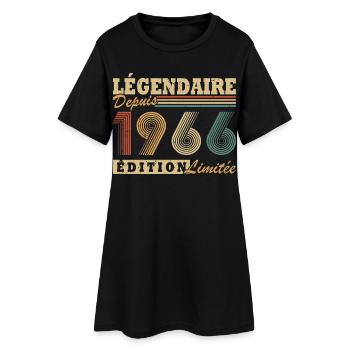Legendary Since 1966 Vintage Birthday Gift - Women’s T-Shirt Dress - black - Front