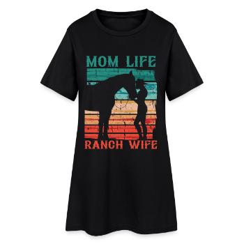 Ehefrau eines Bauern Mutter - Frauen T-Shirt-Kleid - Schwarz - Vorne